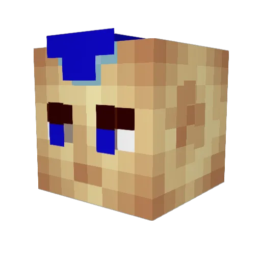 t3mhA Minecraft avatar head, 3D render
