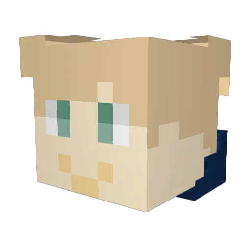 t931 Minecraft avatar head, 3D render