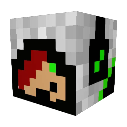 tG_Pixel Minecraft avatar head, 3D render