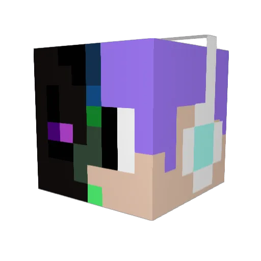 tH3_g1iTch Minecraft avatar head, 3D render