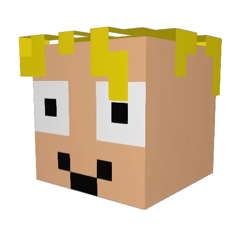 tORBYYYY Minecraft avatar head, 3D render