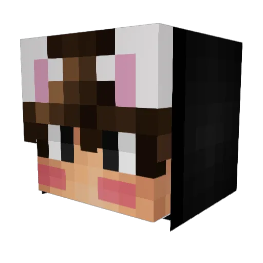 tUwUao Minecraft avatar head, 3D render