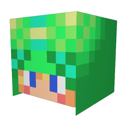 t_daiki Minecraft avatar head, 3D render