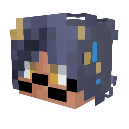 t_necbot Minecraft avatar head, 3D render