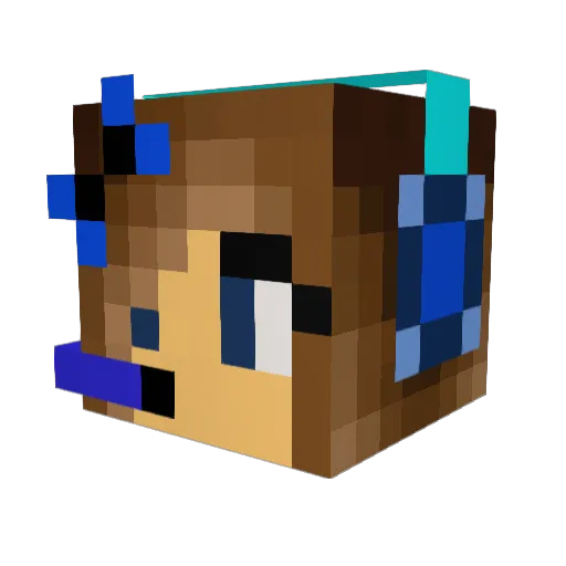 taayblue Minecraft avatar head, 3D render