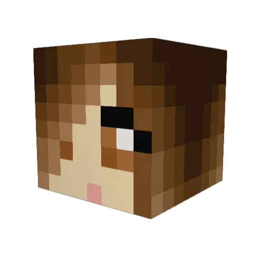 tab_let Minecraft avatar head, 3D render