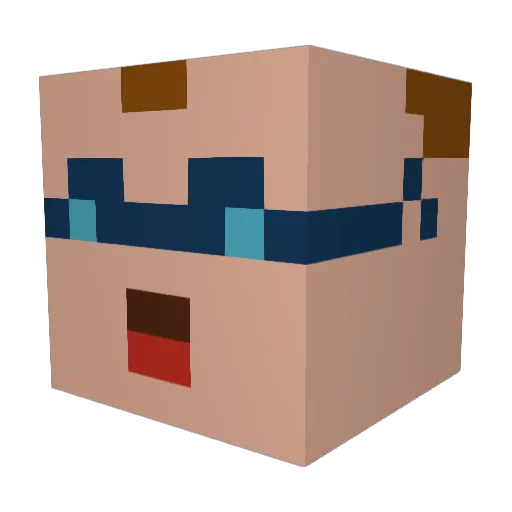 tacaka Minecraft avatar head, 3D render