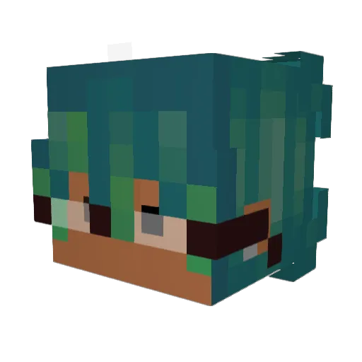 taekvui Minecraft avatar head, 3D render