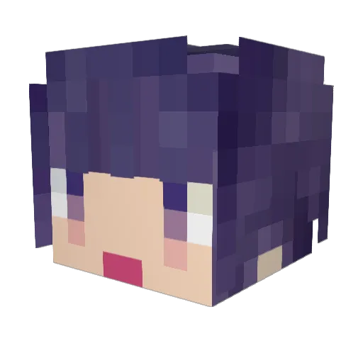 taganeko Minecraft avatar head, 3D render