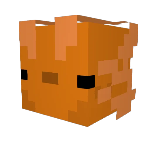 tagnerined Minecraft avatar head, 3D render