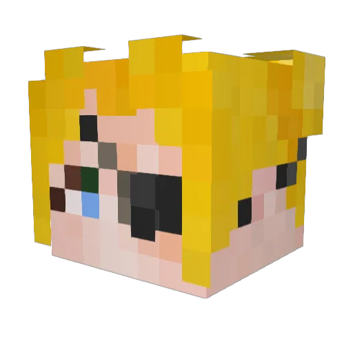 taichimaruuu_ Minecraft avatar head, 3D render