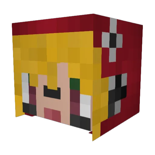 taiga_zart Minecraft avatar head, 3D render