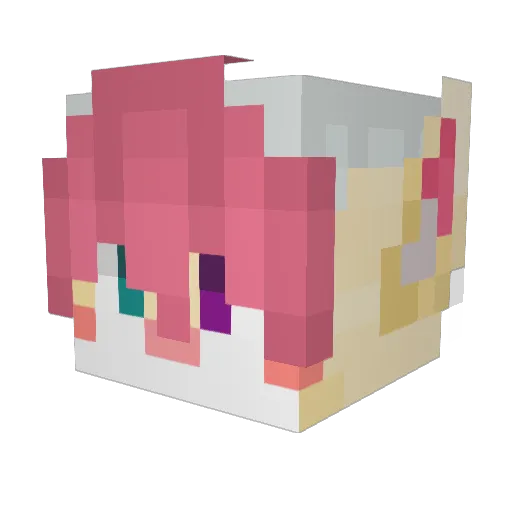 tailstheponyfox Minecraft avatar head, 3D render