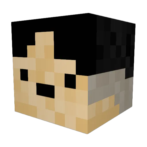 taimuroh Minecraft avatar head, 3D render