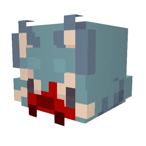 tainted_asmoki Minecraft avatar head, 3D render