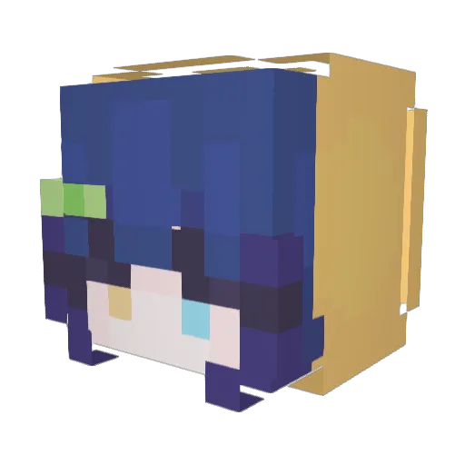 taischu Minecraft avatar head, 3D render