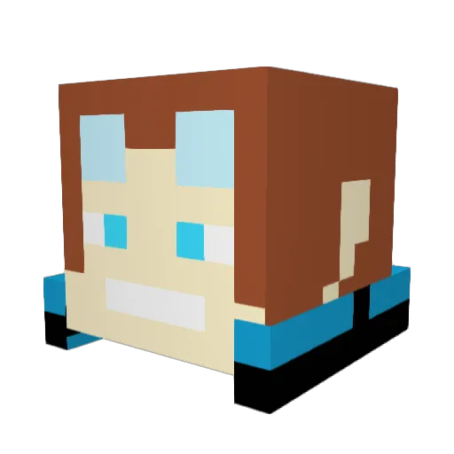 taiyki Minecraft avatar head, 3D render