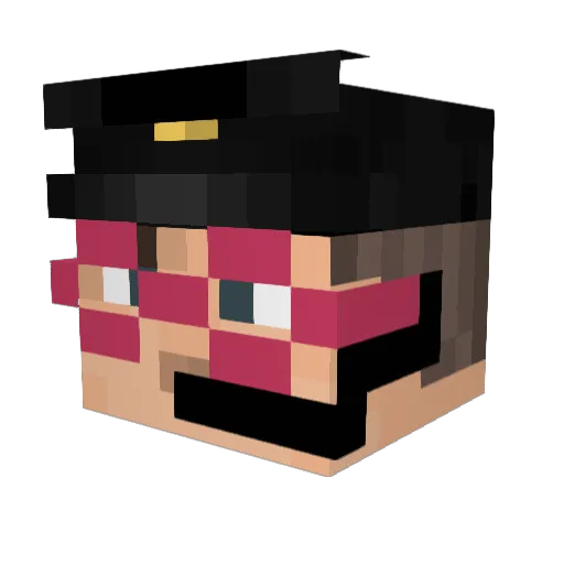 tak_aviator Minecraft avatar head, 3D render