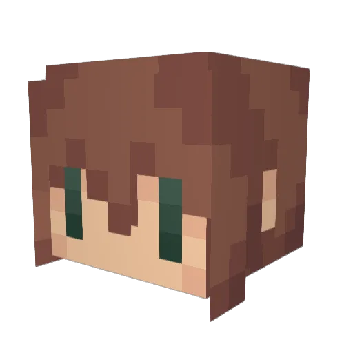 takacyu Minecraft avatar head, 3D render