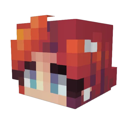 takapony Minecraft avatar head, 3D render