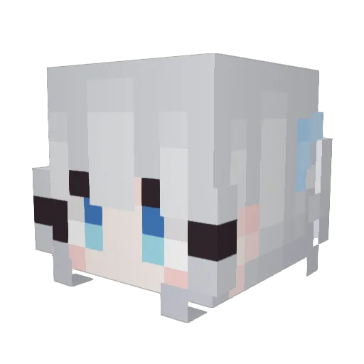 takingU Minecraft avatar head, 3D render