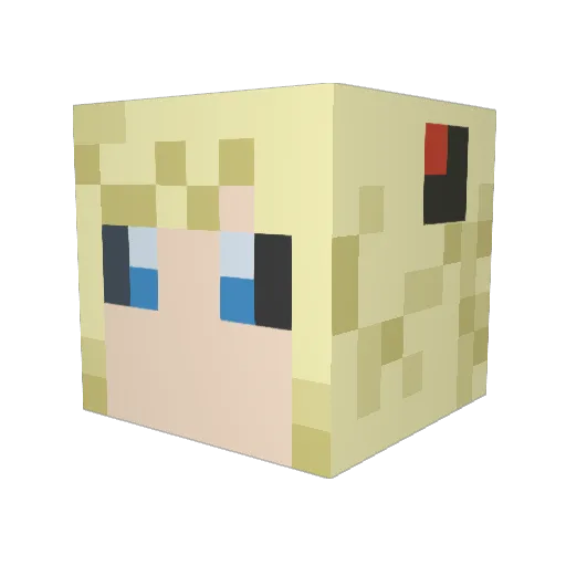 takoneed Minecraft avatar head, 3D render