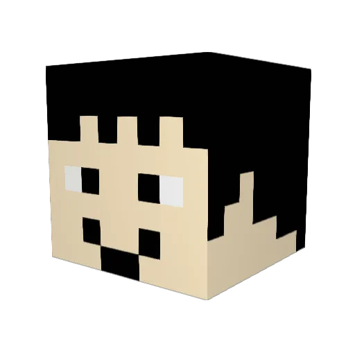 taku10big Minecraft avatar head, 3D render