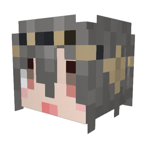 takuruka Minecraft avatar head, 3D render