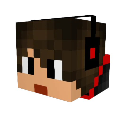 takutan Minecraft avatar head, 3D render