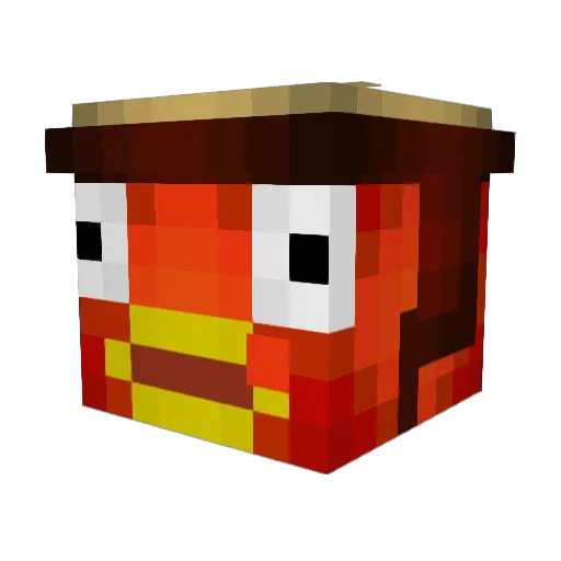 talkaboutink Minecraft avatar head, 3D render