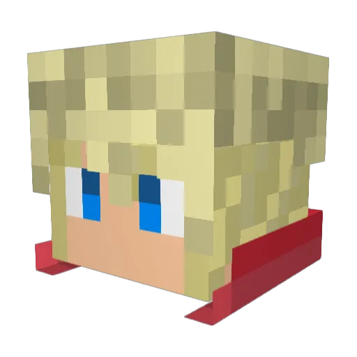 tallbl0nde Minecraft avatar head, 3D render