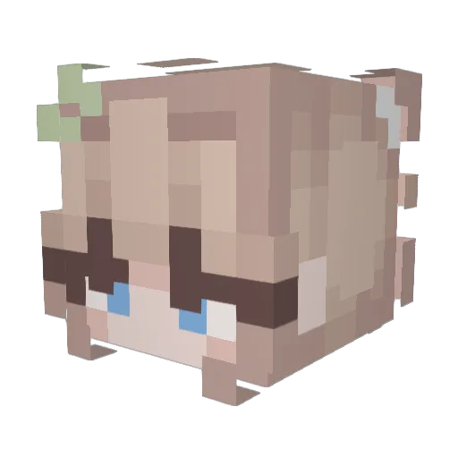 talsversion Minecraft avatar head, 3D render