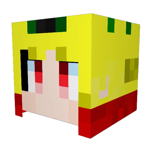 tamakaka Minecraft avatar head, 3D render