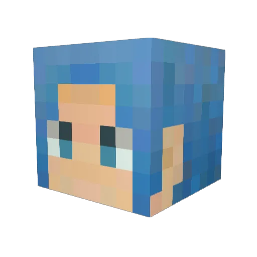 tamakoo Minecraft avatar head, 3D render