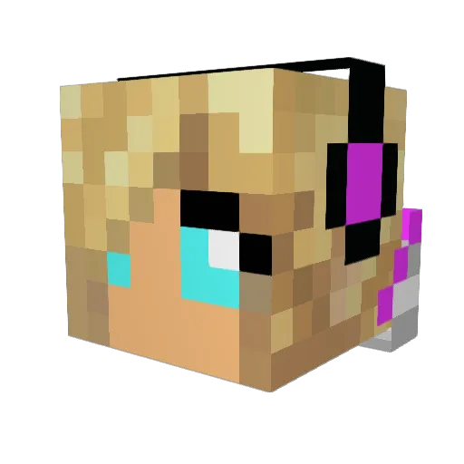 tamamako Minecraft avatar head, 3D render