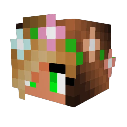 tamixoxo Minecraft avatar head, 3D render