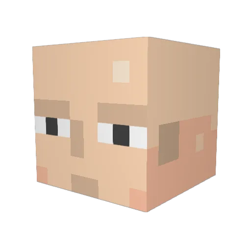 tampony Minecraft avatar head, 3D render