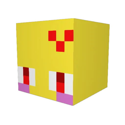 tanabatata Minecraft avatar head, 3D render