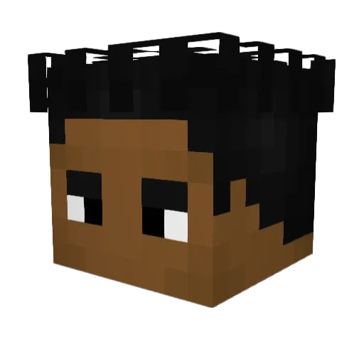 tanakafan Minecraft avatar head, 3D render