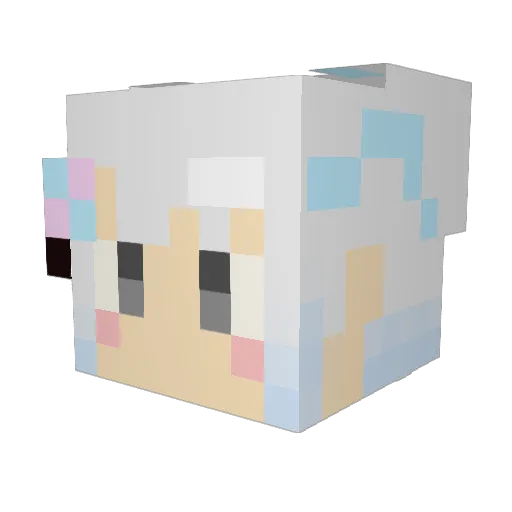 taneko Minecraft avatar head, 3D render
