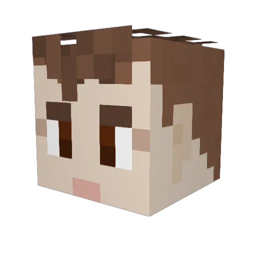 tangerinepulsar Minecraft avatar head, 3D render