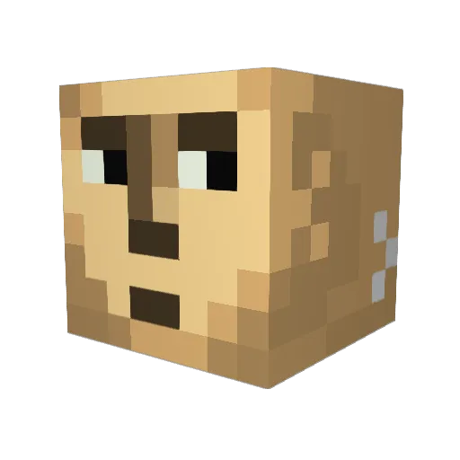 tanniel Minecraft avatar head, 3D render
