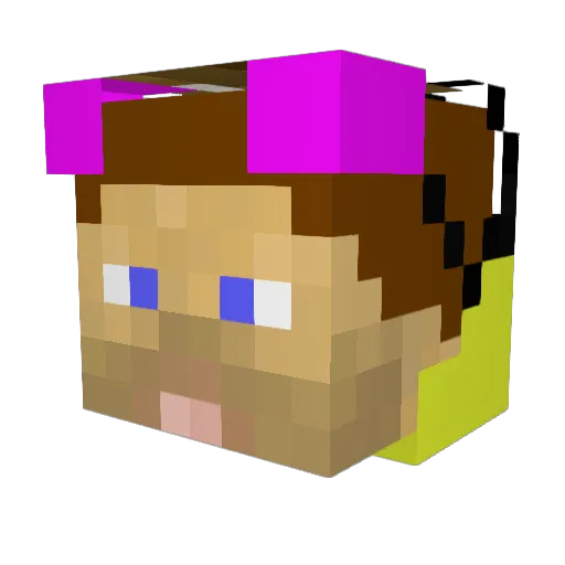 tanosuke Minecraft avatar head, 3D render