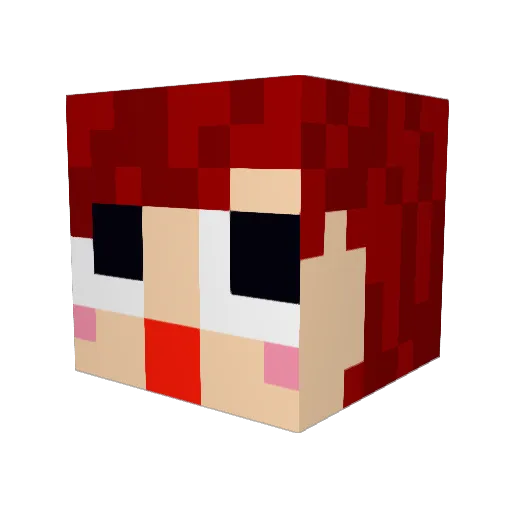 tanpu Minecraft avatar head, 3D render