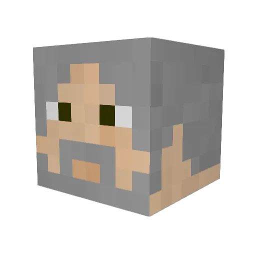 tanuQ Minecraft avatar head, 3D render