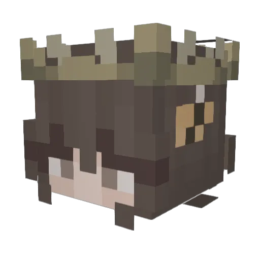 tanukical Minecraft avatar head, 3D render