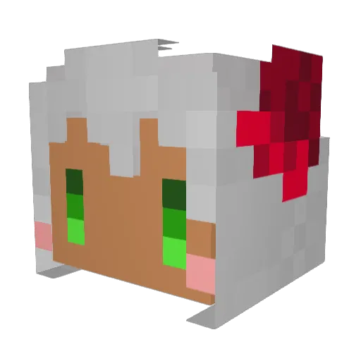 tararaki Minecraft avatar head, 3D render