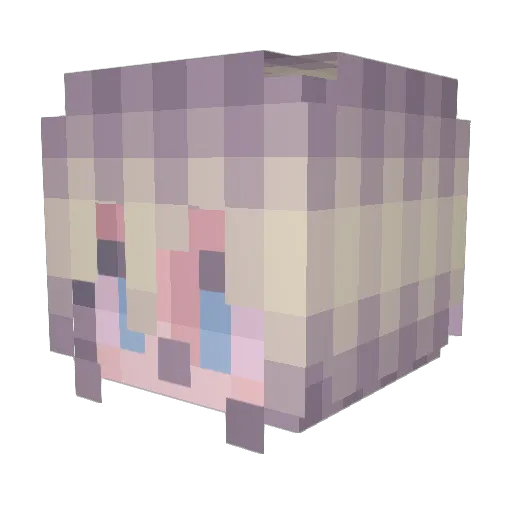 tarayuu Minecraft avatar head, 3D render