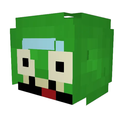 tarty Minecraft avatar head, 3D render