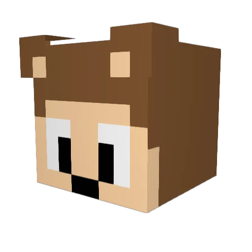 taru_bowser Minecraft avatar head, 3D render
